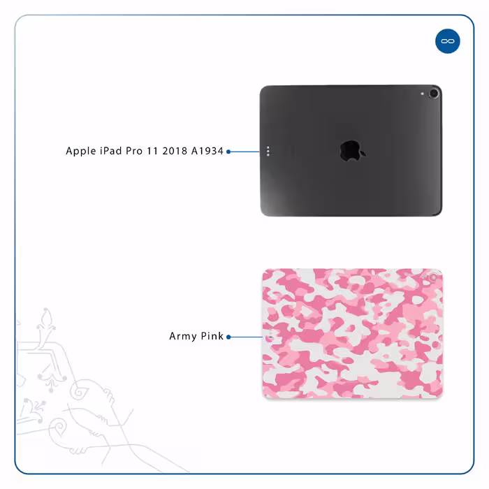 برچسب پوششی ماهوت مدل Army-Pink مناسب برای تبلت اپل iPad Pro 11 2018 A1934