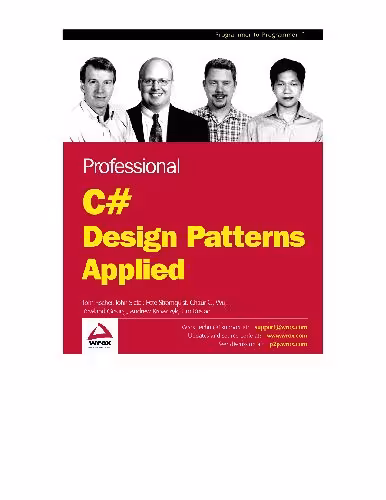 خرید و دانلود نسخه کامل کتاب Professional C# Design Patterns Applied