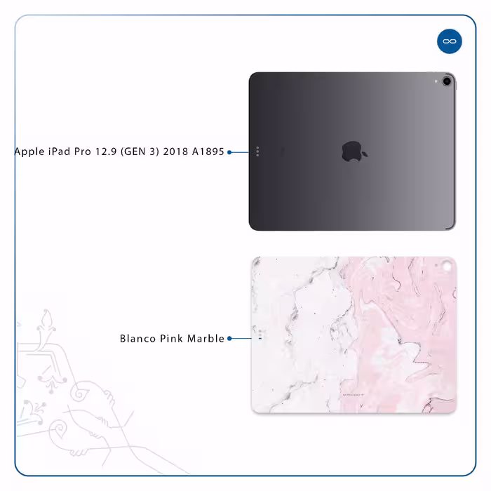 برچسب پوششی ماهوت مدل Blanco-Pink-Marble مناسب برای تبلت اپل iPad Pro 12.9 (GEN 3) 2018 A1895
