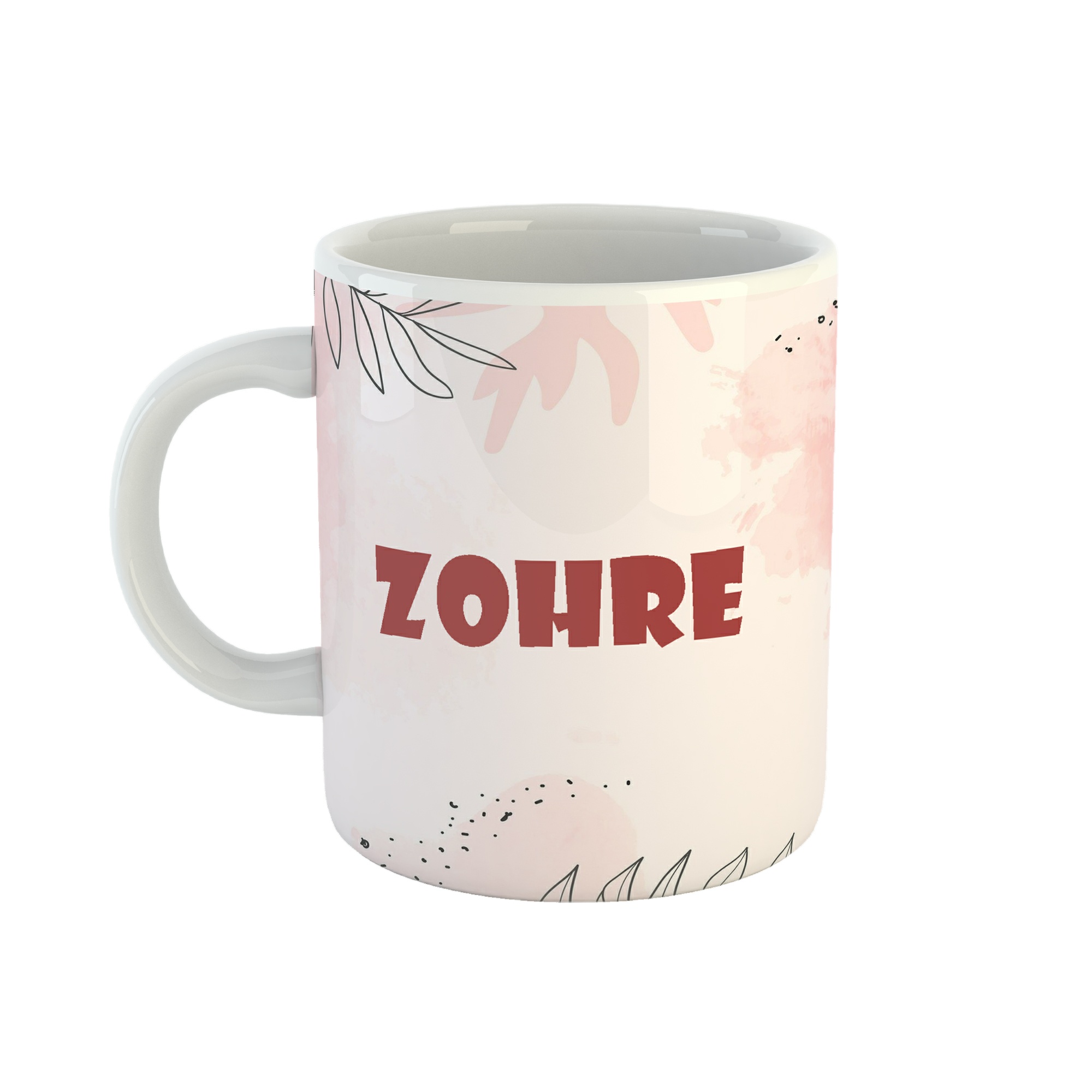 ماگ طرح اسم زهره مدل برگ کد 400