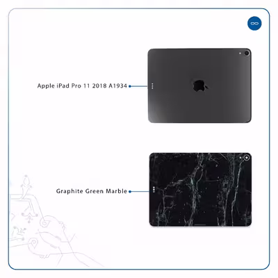 برچسب پوششی ماهوت مدل Graphite-Green-Marble مناسب برای تبلت اپل iPad Pro 11 2018 A1934
