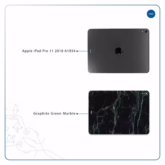 برچسب پوششی ماهوت مدل Graphite-Green-Marble مناسب برای تبلت اپل iPad Pro 11 2018 A1934
