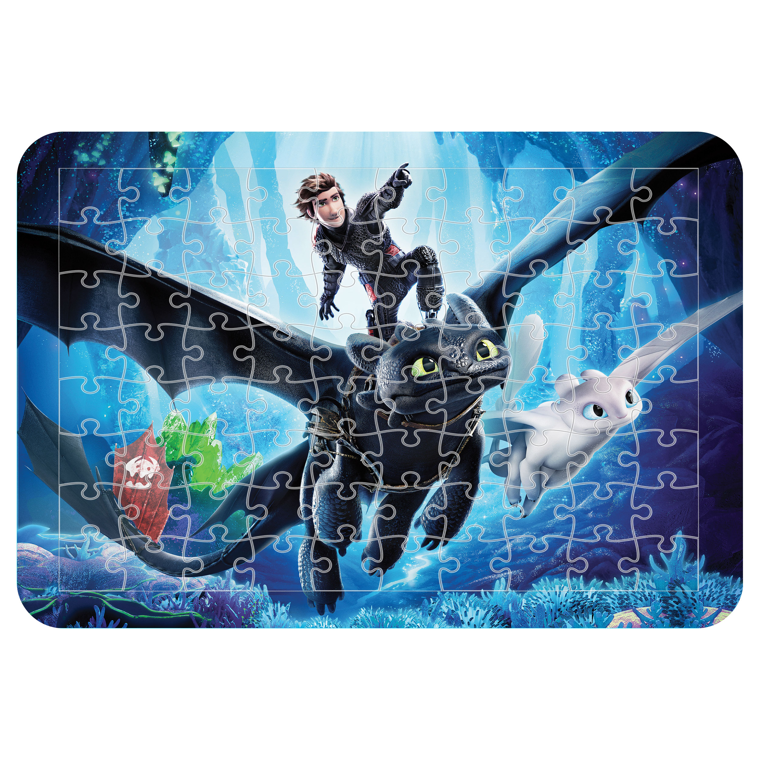 پازل 54 تکه اطلس آبی طرح هیکاپ وایکینگ و اژدها مدل P1276