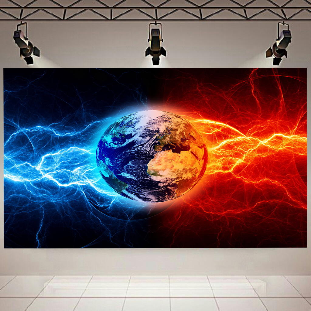 تابلو بوم طرح سیاره زمین مدل آب و آتش کد AR2329