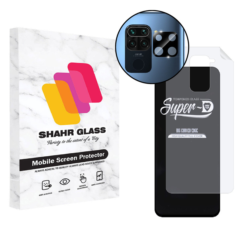 محافظ صفحه نمایش شهر گلس مدل 3SNF-Glass مناسب برای گوشی موبایل شیائومی Redmi Note 9 Pro به همراه محافظ پشت گوشی و محافظ لنز دوربین | کالا برتری
