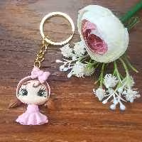 جاکلیدی فانتزی آویز کیف مدرسه عروسک دخترانه حسنا خمیری هدیه گیفت سرکلیدی برای دانش آموزان جاسوئیچی لوازم تحریر فانتزی