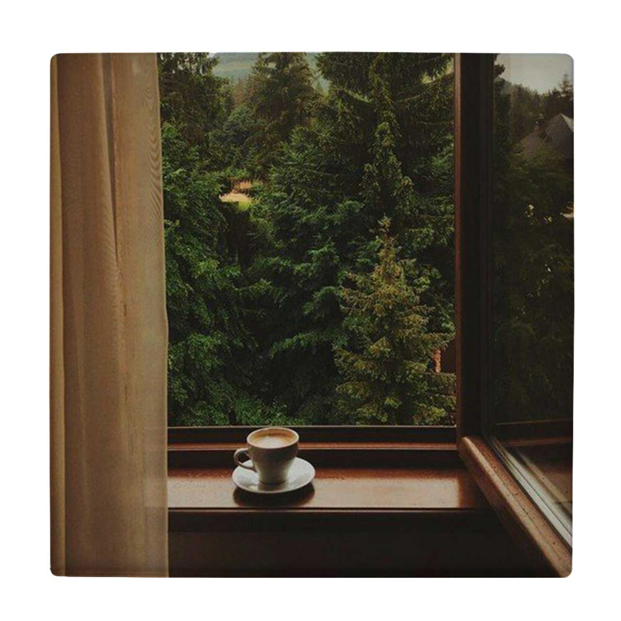  زیر لیوانی  طرح لیوان قهوه کنار پنجره کد    4557576_3127