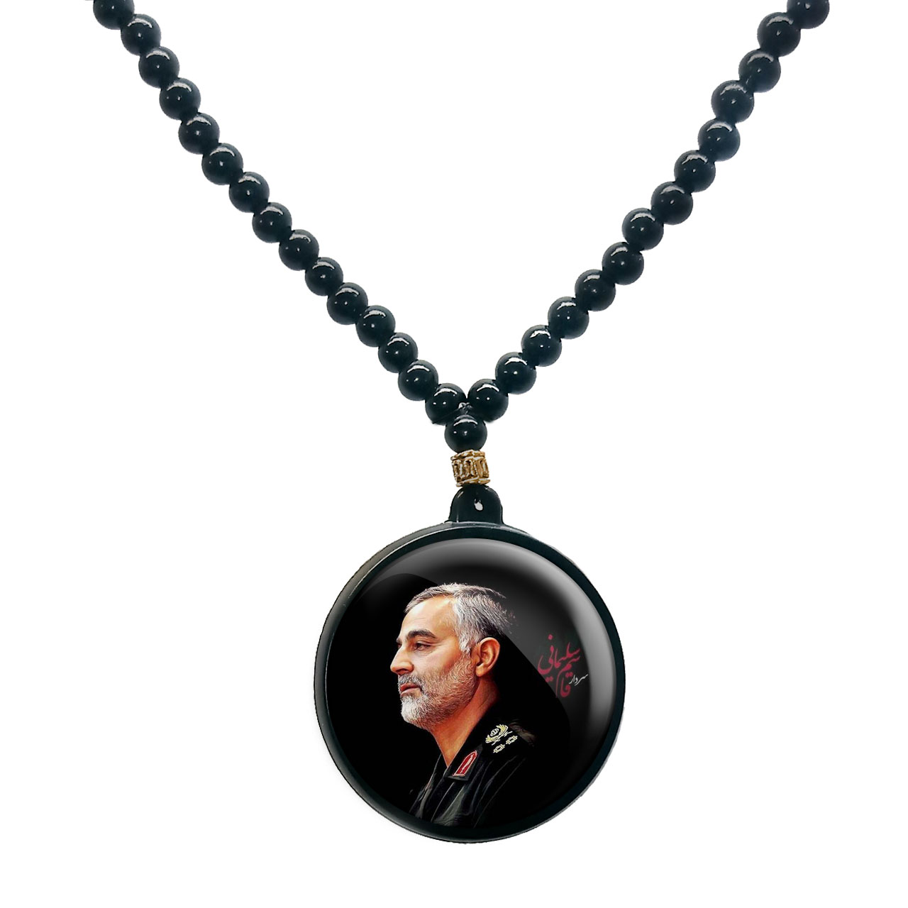 گردنبند پرمانه طرح سردار سلیمانی کد pmd.6536 مدل دو طرفه