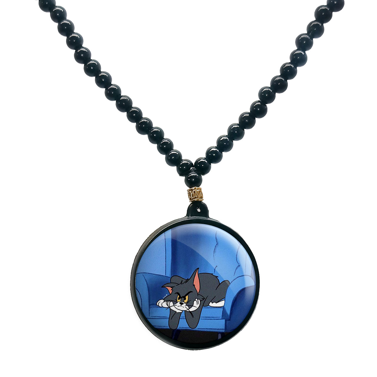 گردنبند پرمانه طرح تام و جری کد pmd.10716 مدل دو طرفه