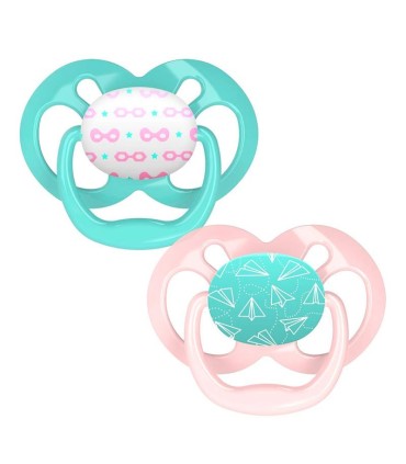 پستانک ارتودنسی 6تا18ماه دکتر براون رنگ سبز و صورتی Dr Browns