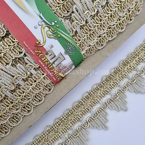 یراق نوار تاجی 45 طلایی روشن کد 605