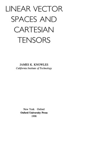 خرید و دانلود نسخه کامل کتاب Linear Vector Spaces and Cartesian Tensors