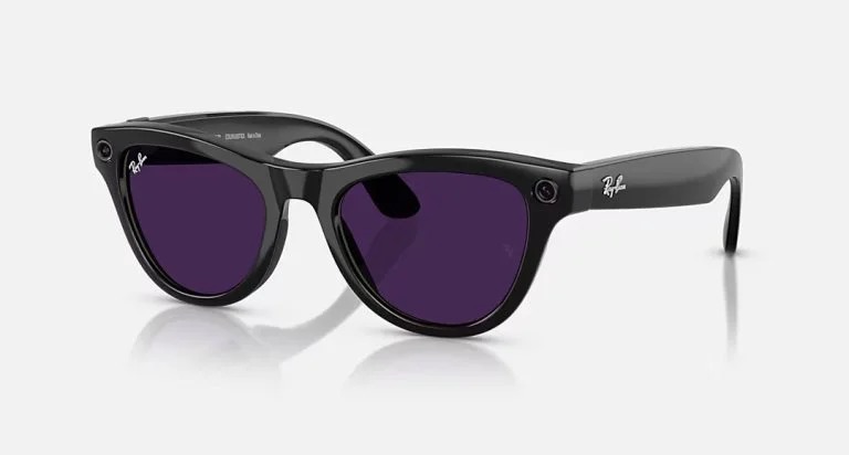 خرید عینک هوشمند ری بن متا RAY-BAN | META Skyler Shiny black – Clear Amethyst Transitions با بهترین قیمت