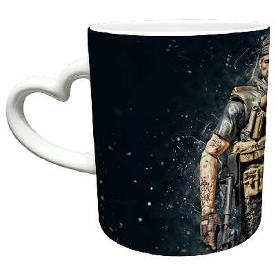 ماگ مدل دسته قلبی طرح بازی کال آف دیوتی call of duty کد 16