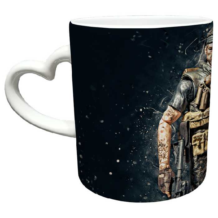 ماگ مدل دسته قلبی طرح بازی کال آف دیوتی call of duty کد 16