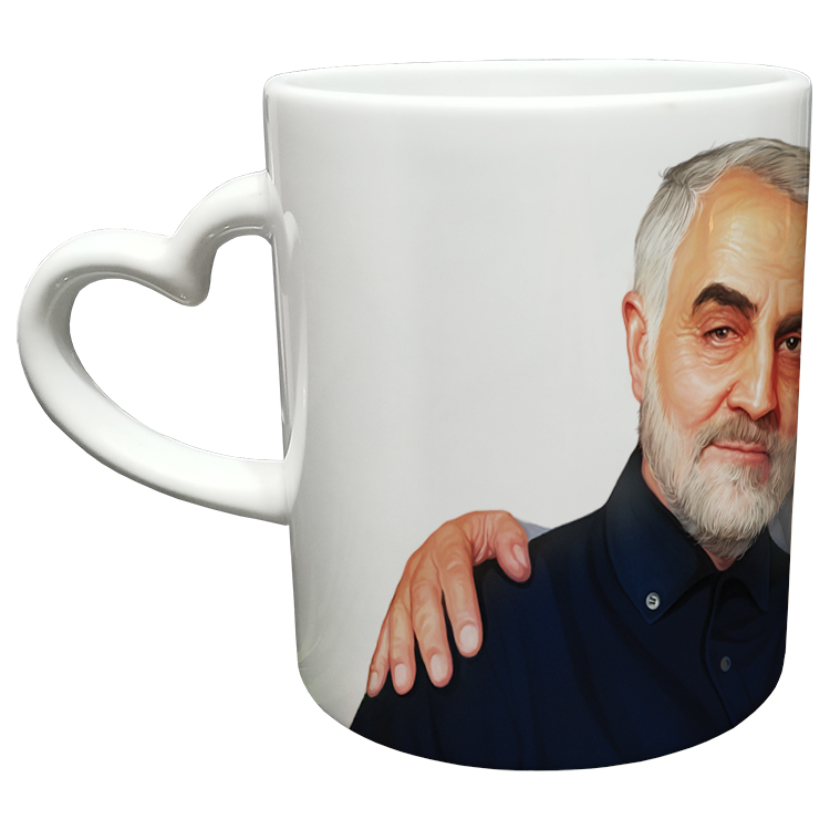 ماگ مدل دسته قلبی طرح سردار سلیمانی کد 45