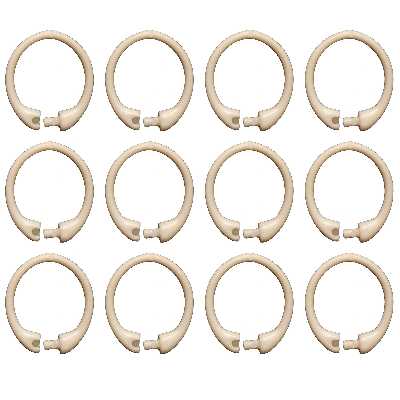 گیره پرده حمام مدل حلقه قفلی بسته 12 عددی