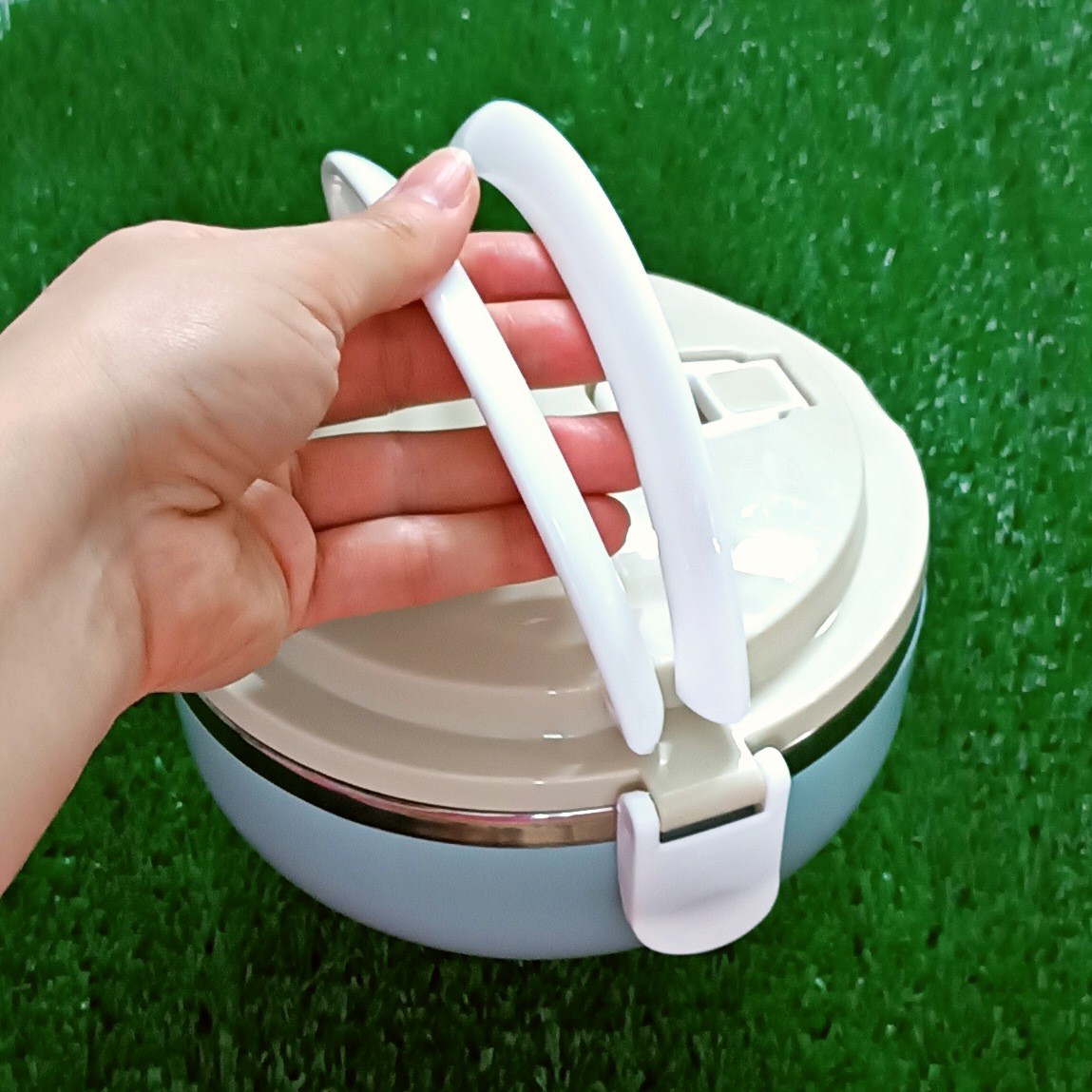 ظرف غذا داخل استیل لانچ باکس دسته دار 700 میل ظرف غذا مدرسه ظرف غذا کودک ظرف غذا مسافرتی ظرف نگهدارنده غذا ظرف غذا استیل