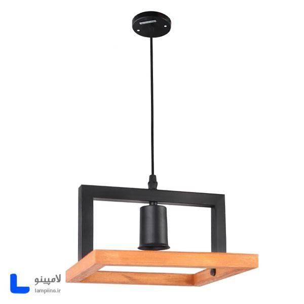 چراغ آویز تک شعله چوب فلز مدل BAM-1041
