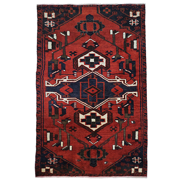 فرش قدیمی دستبافت سه و نیم متری مدل لُری کد 3264