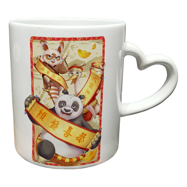 ماگ مدل دسته قلبی طرح پاندا کنگ فو کار کد 59