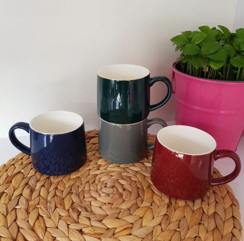 ماگ لاکچری رنگی لبه طلایی