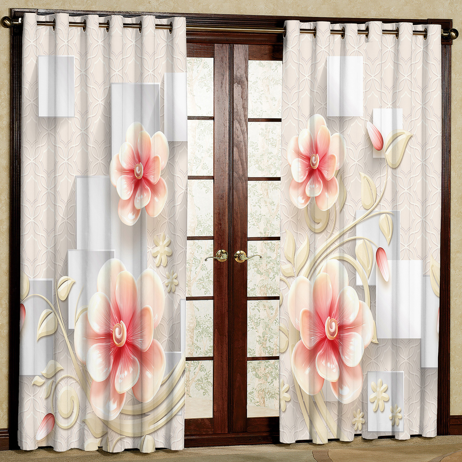  پرده مدل گل دار مخمل پانچی کد 4716 سایز 200x140 سانتی متر