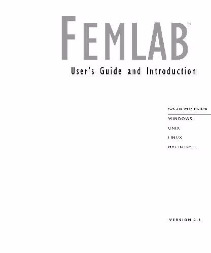 خرید و دانلود نسخه کامل کتاب FEMLAB. User's Guide and Introduction