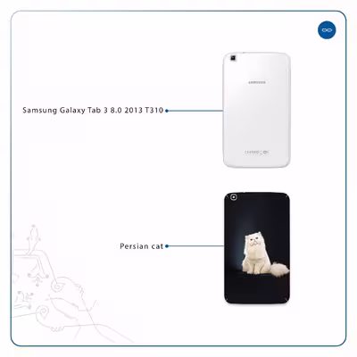 برچسب پوششی ماهوت مدل Persian cat مناسب برای تبلت سامسونگ Galaxy Tab 3 8.0 2013 T310