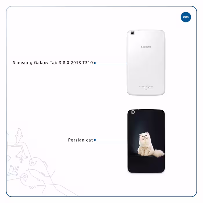 برچسب پوششی ماهوت مدل Persian cat مناسب برای تبلت سامسونگ Galaxy Tab 3 8.0 2013 T310