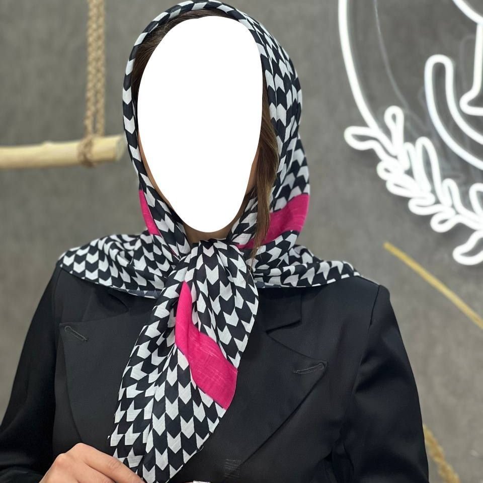 روسری نخی قواره 100 نوار سرخابی