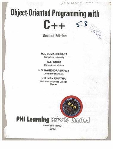 خرید و دانلود نسخه کامل کتاب Object Oriented programming with C