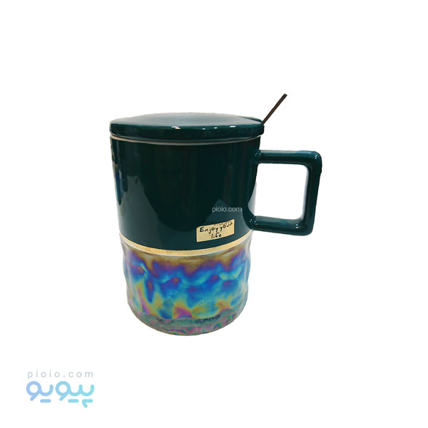 ماگ درب دار سرامیکی طرحدار