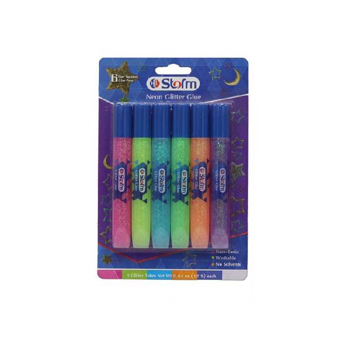 چسب اکلیلی 6 رنگ فسفری استورم کد HL-609