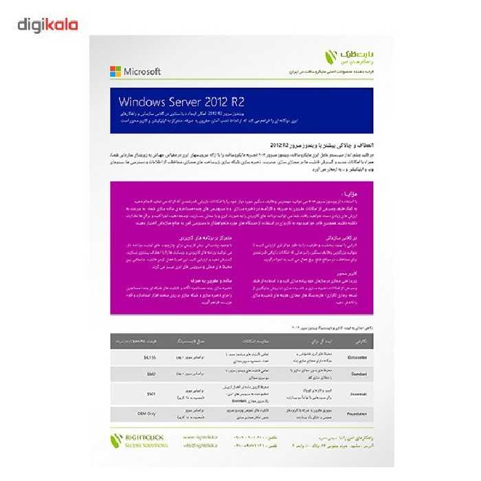 نرم افزار مایکروسافت ویندوز سرور R2 2012 نسخه استاندارد