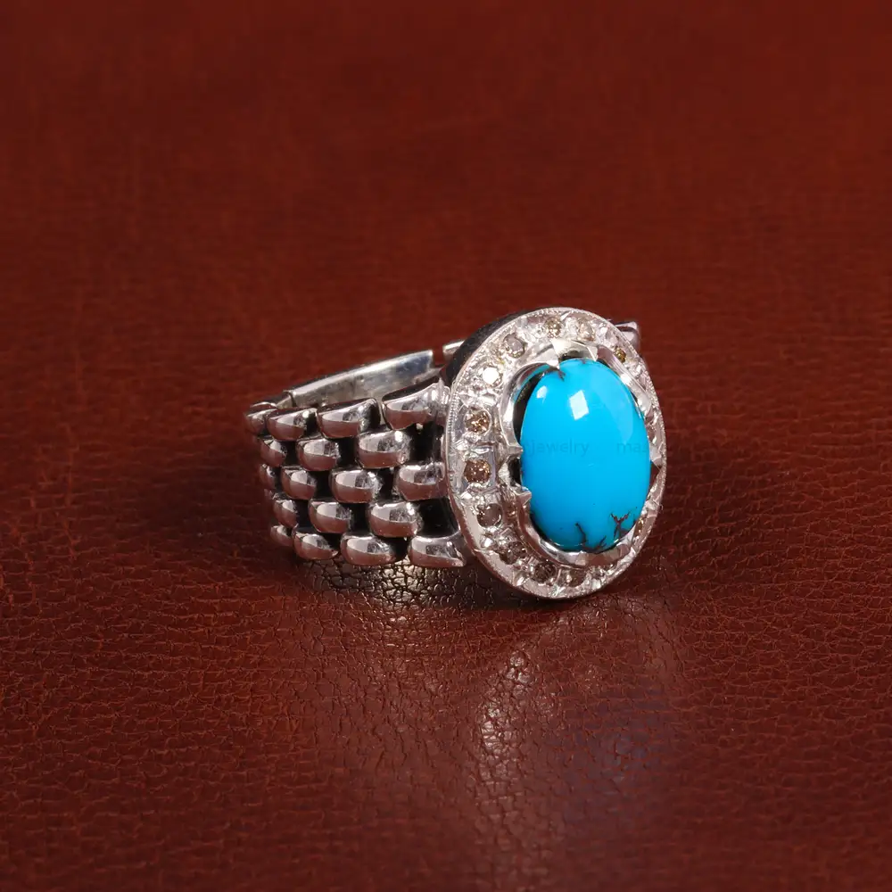 انگشتر فیروزه عجمی 27756 - جواهری مشاهیر