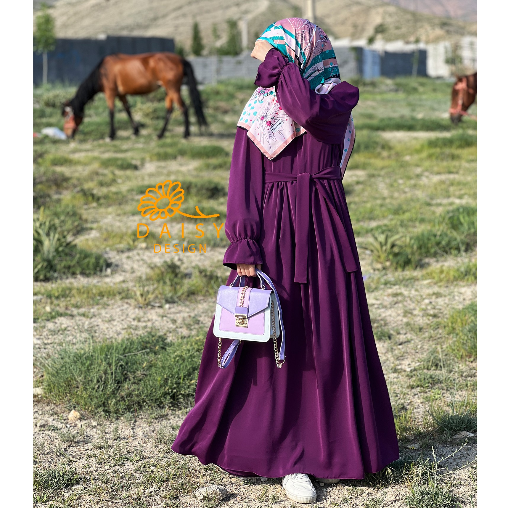 پیراهن بلند بنفش