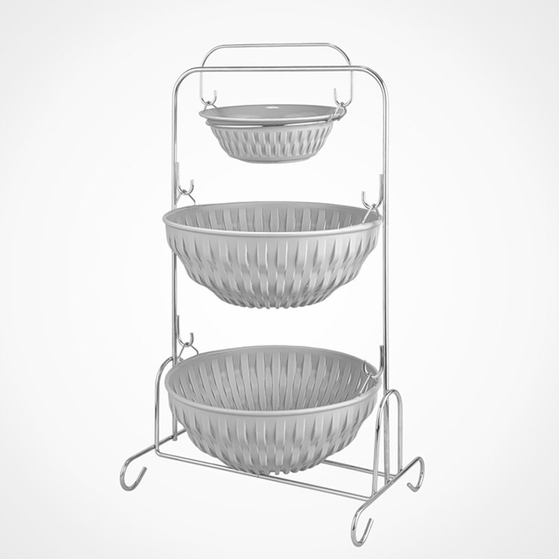 سبد سیب زمینی پیاز گرد 3 طبقه لیمون 2069