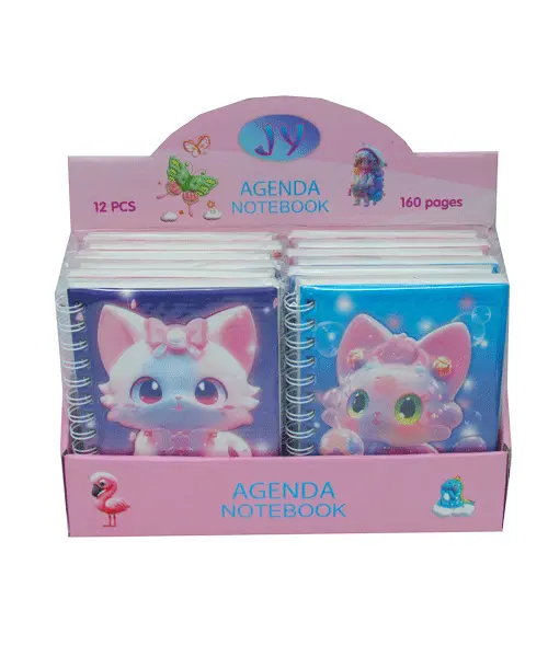 دفترفانتزی اسکویشی برجسته فنری سایز رقعی (بسته12جلدی)