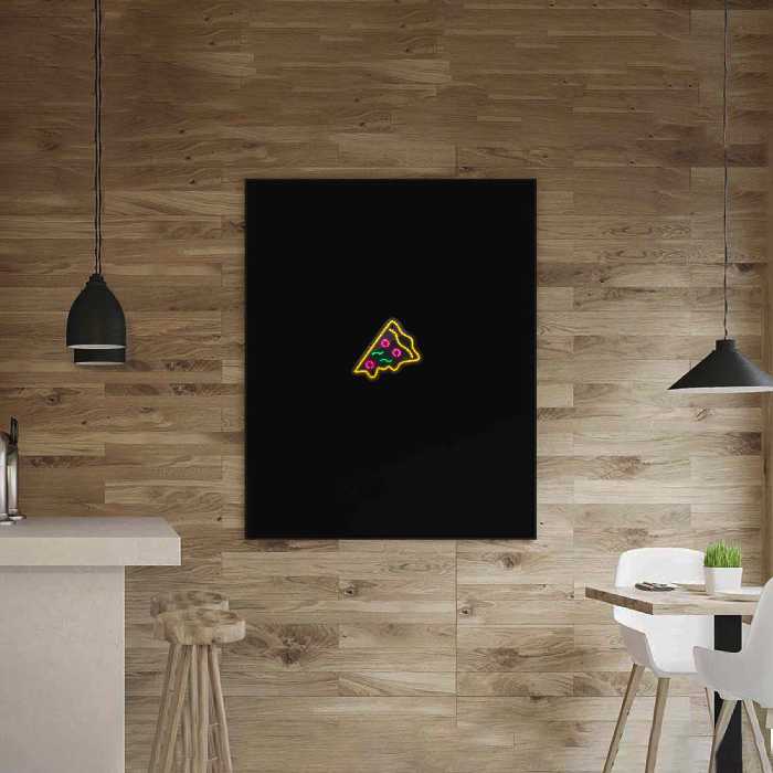 چراغ دیواری نئون دیزاین طرح Pizza-Slice_YL