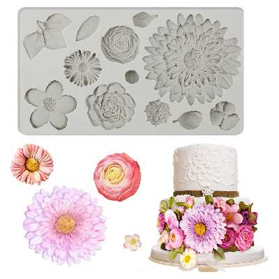 مالد فوندانت مدل گل و برگ