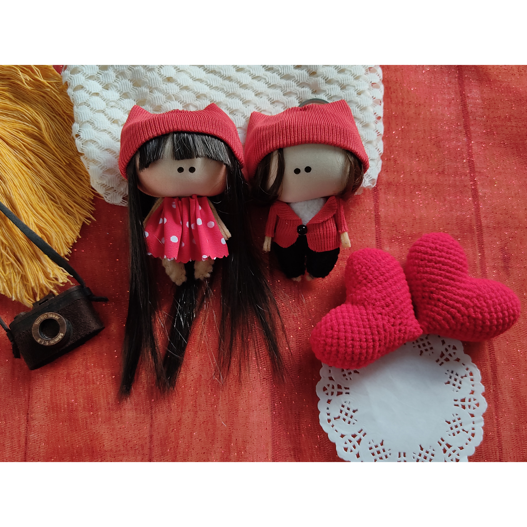 آویز عروسکی مدل دختر و پسر روسی کد 008 مجموعه 2 عددی