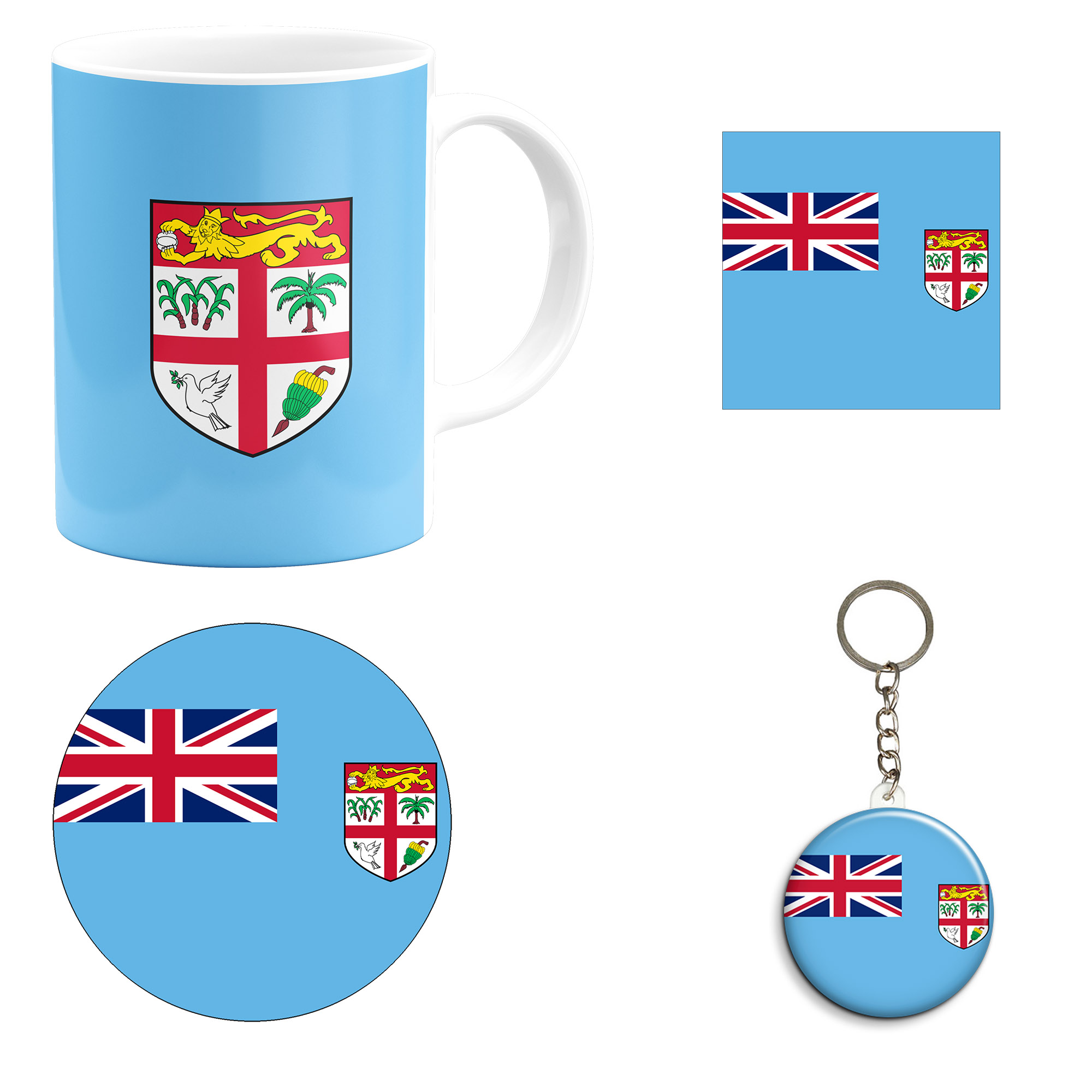 ست هدیه ماگ طرح پرچم فیجی مدل Fiji کد M1