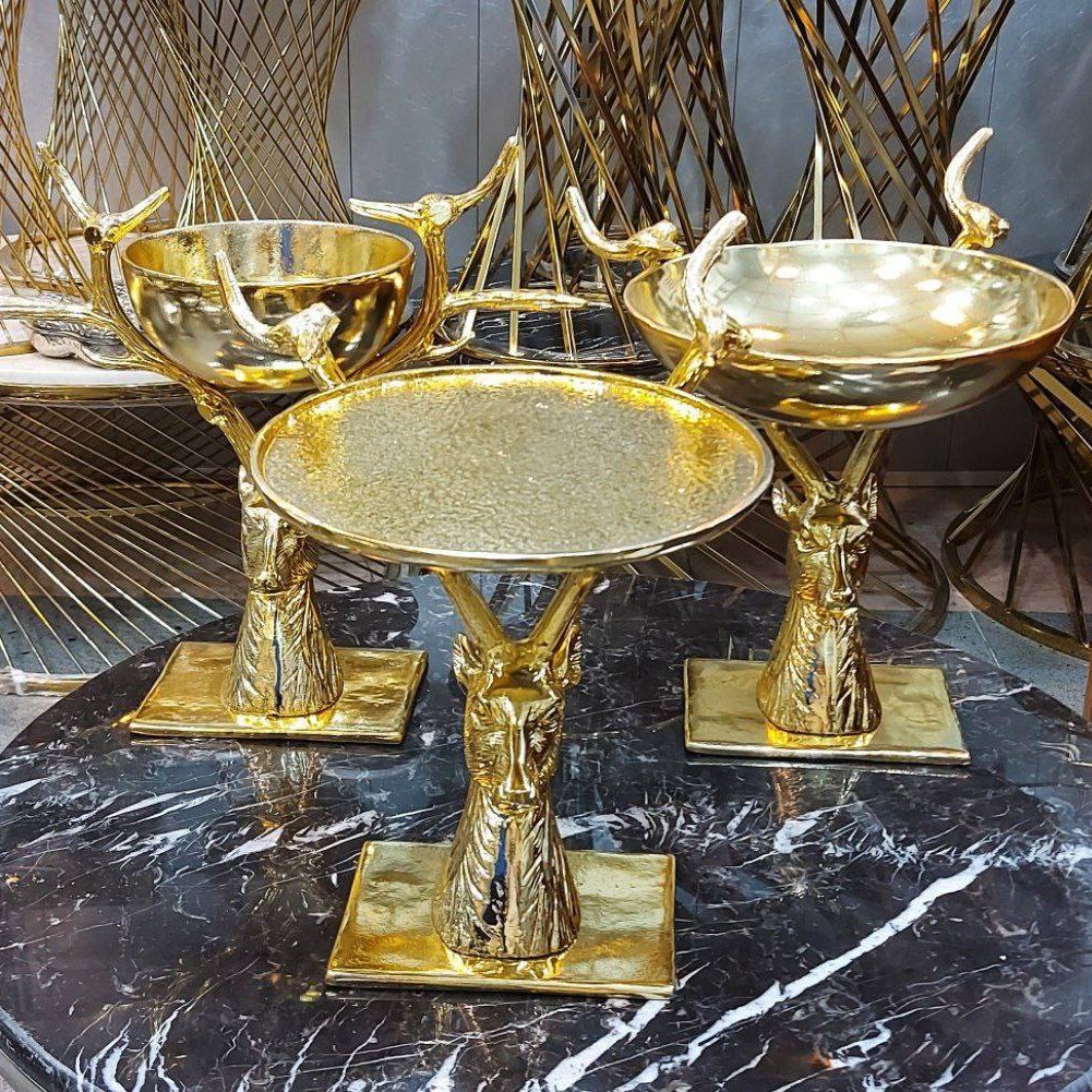 سرویس 3تیکه پذیرایی کله گوزن گیلانس شده فورتیک و نیکل سوپر براق تضمینی