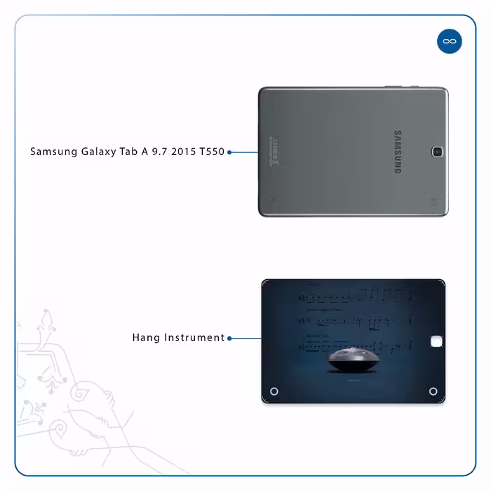 برچسب پوششی ماهوت مدل Hang Instrument مناسب برای تبلت سامسونگ Galaxy Tab A 9.7 2015 T550