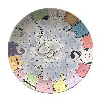 بشقاب دیوارکوب سفالی طرح گربه ها کد D39-S25