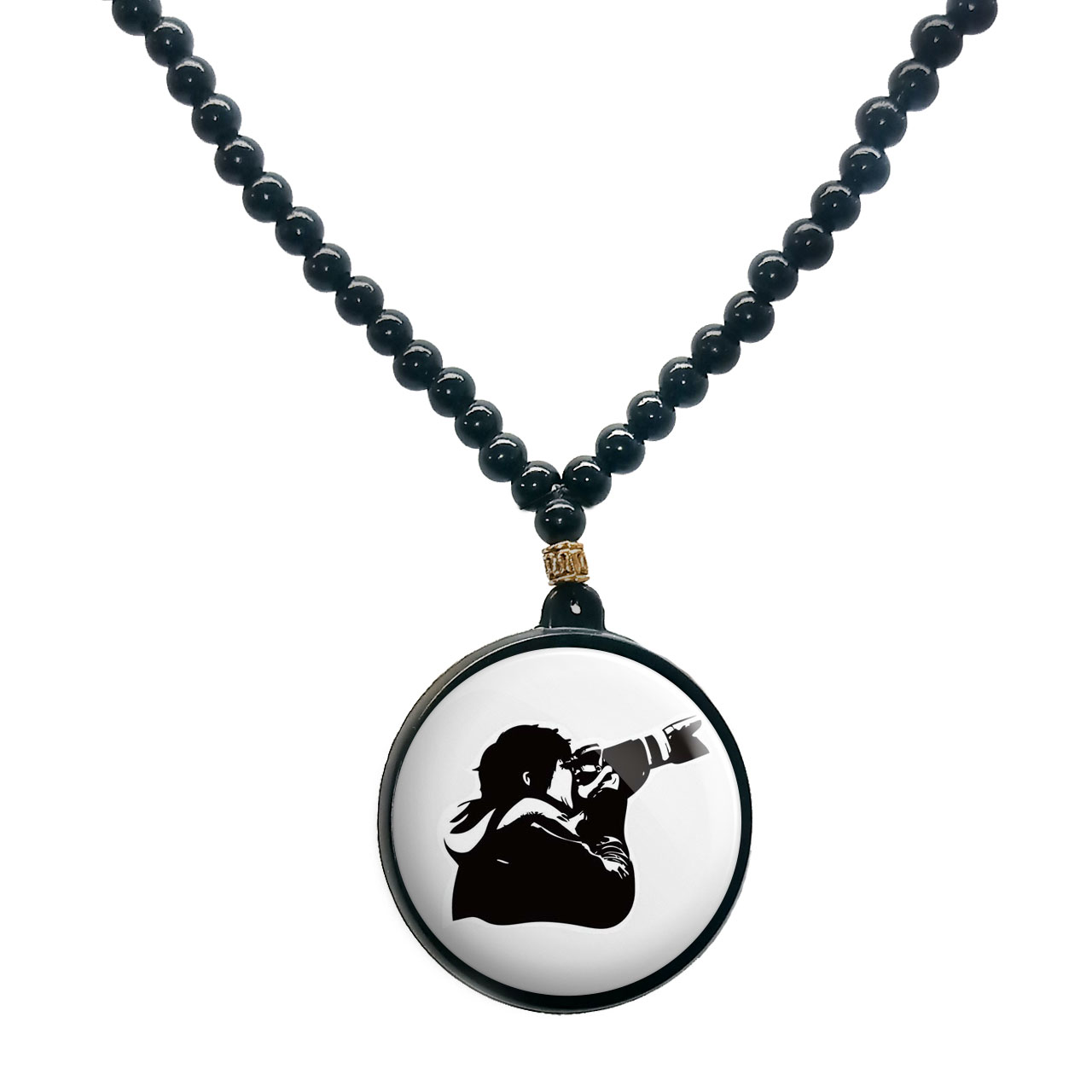 گردنبند پرمانه طرح عکاس کد pmd.5113 مدل دو طرفه