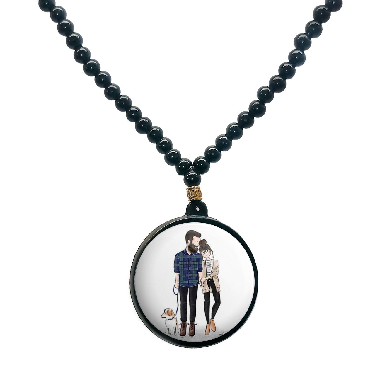 گردنبند پرمانه طرح عاشقانه کد pmd.5325 مدل دو طرفه