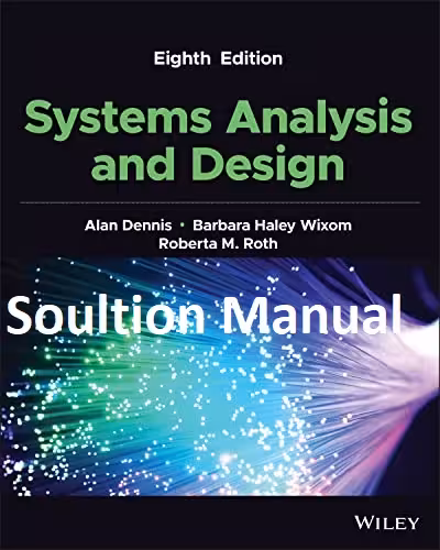 خرید و دانلود نسخه کامل کتاب Solution Manual Systems Analysis and Design (8th Edition) - Word