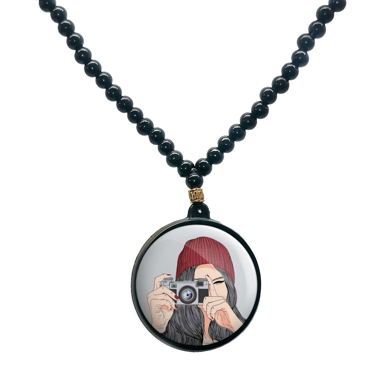 گردنبند پرمانه طرح عکاس کد pmd.231 مدل دو طرفه